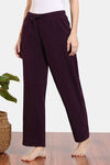 Zivame Cosy Rib Knit Poly Loungewear Bottom - Pickled Beet — thumbnail 3